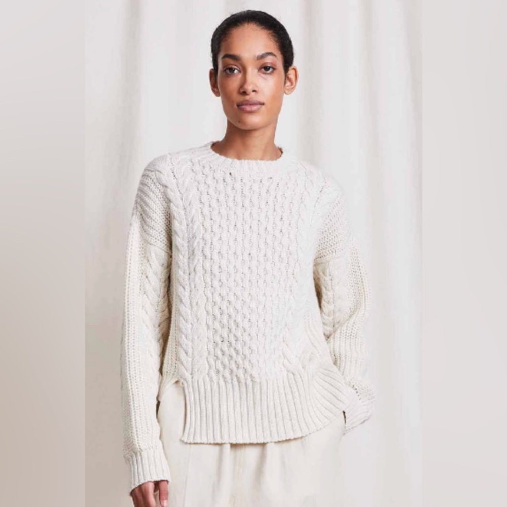 Apiece Apart Cream Cable Knit Sweater